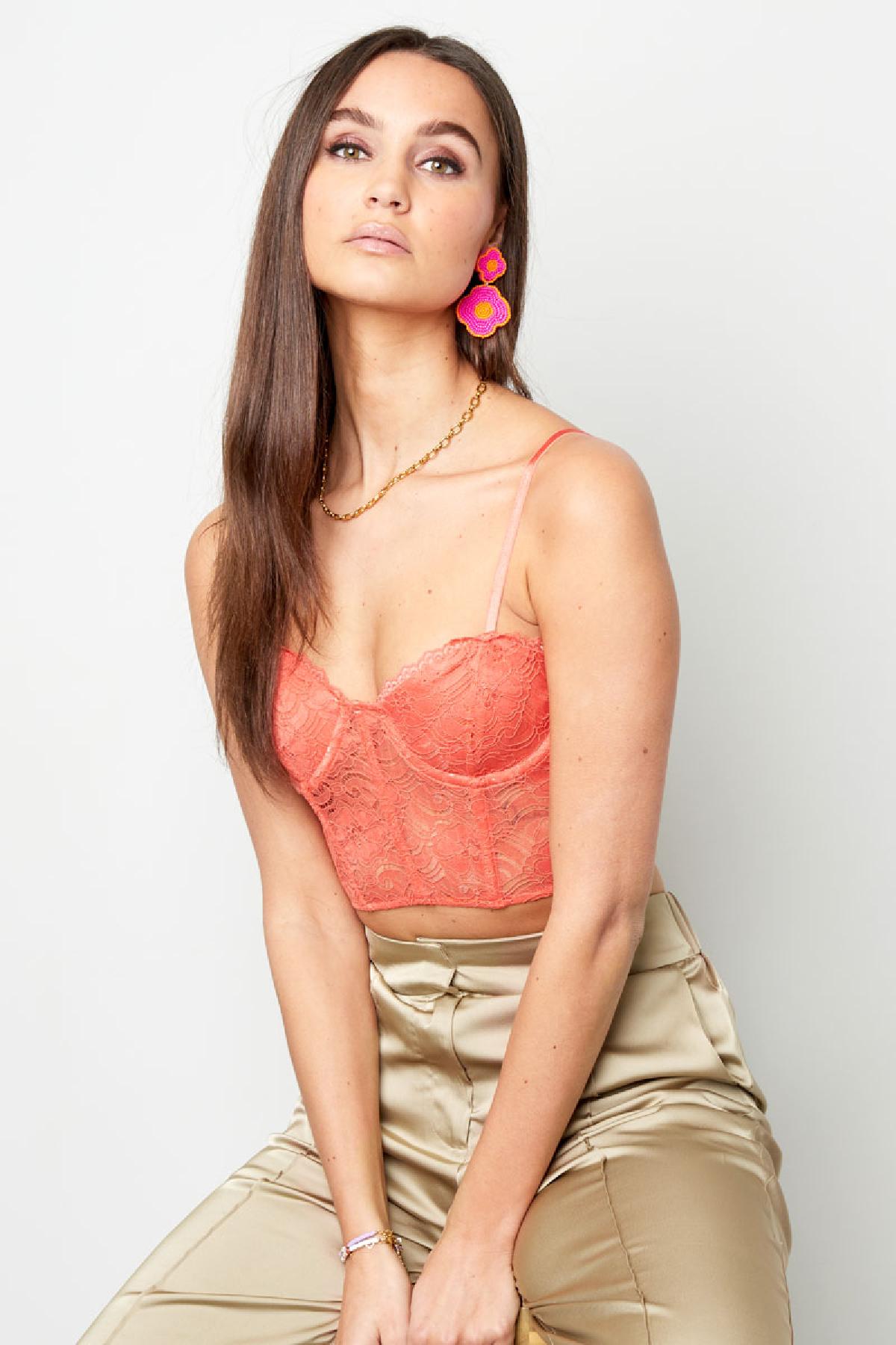 Lace crop top Salmon M h5 Picture3